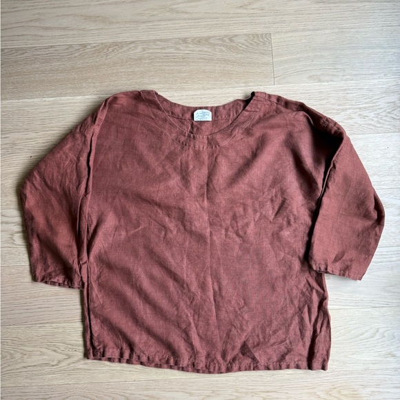 Tops - Tiger Owl 3/4 Long Sleeve Rust colored Shirt